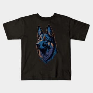 Retro German Shepherd Kids T-Shirt